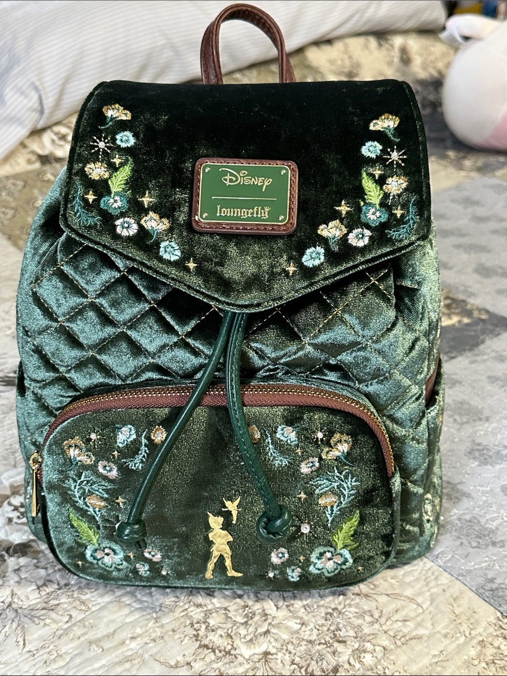 Beautiful Loungefly featuring Peter Pan, green velvet, quilted, NWTs